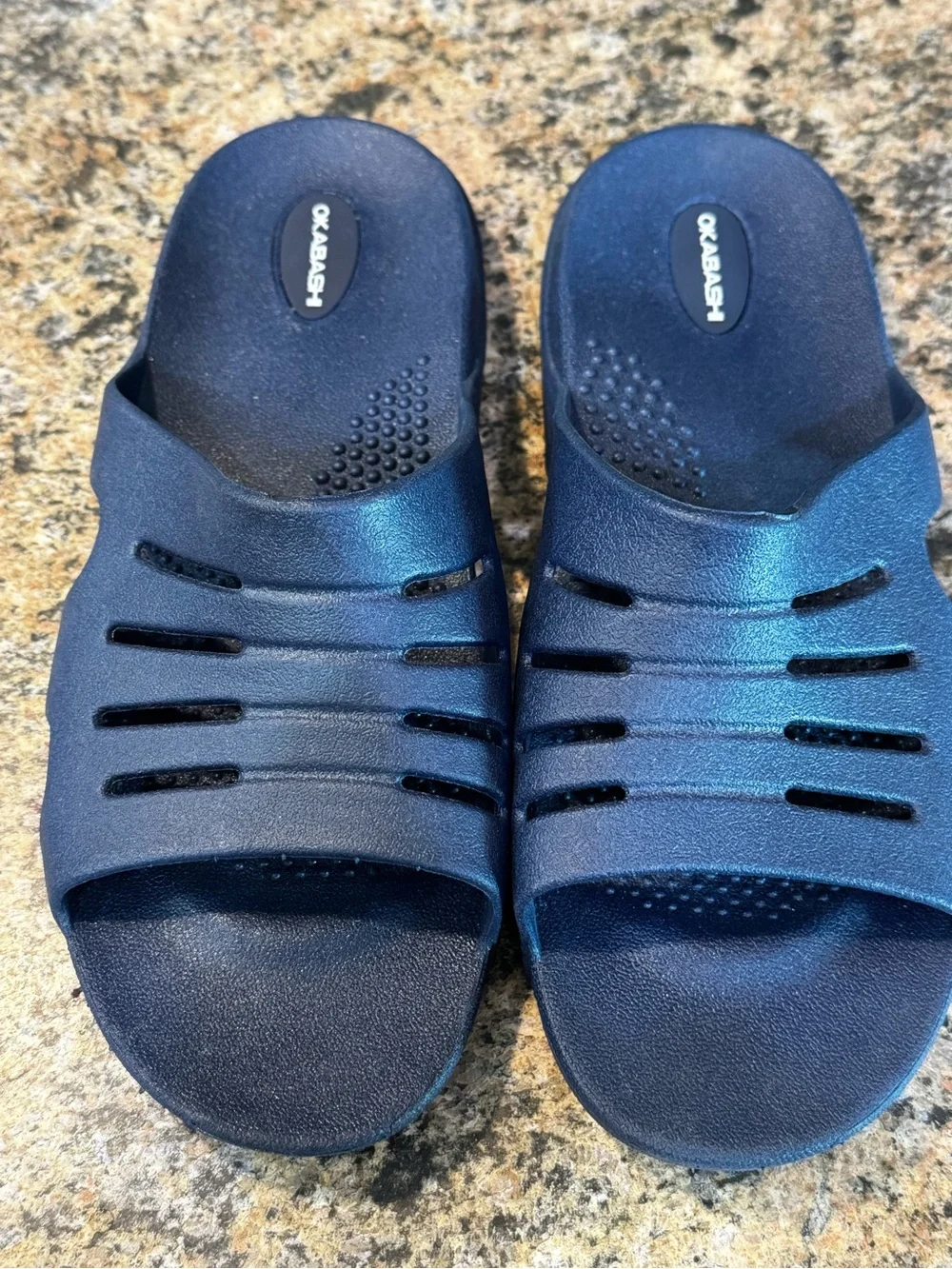 Okabashi Eurosport Navy Blue Slides Sandals Men’s Size LL Us 9-10 Comfort Arch